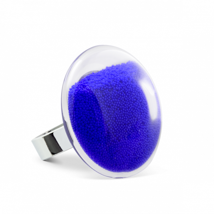 Glass ring - Galet Medium Billes Dark Blue