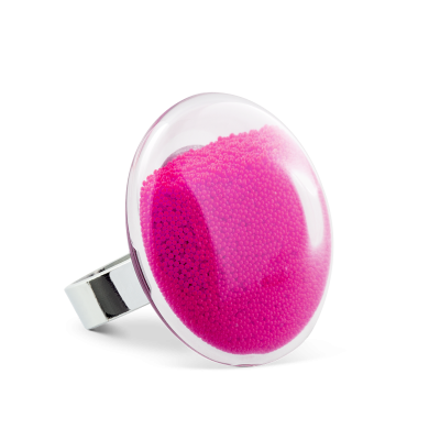 Bague en verre soufflée - Galet Medium Billes