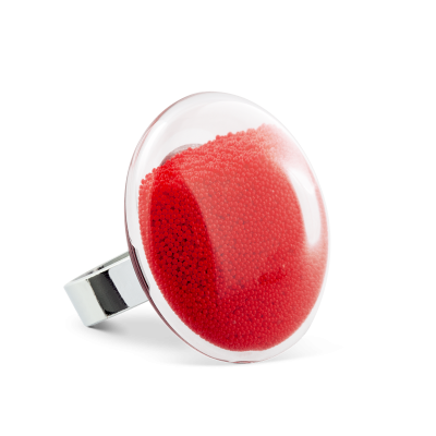 Bague en verre soufflée - Galet Medium Billes