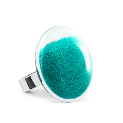 Bague en verre soufflée - Galet Medium Billes