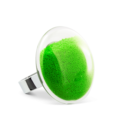 Bague en verre soufflée - Galet Medium Billes