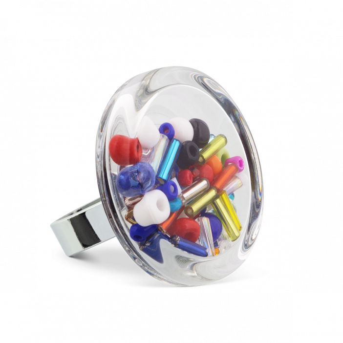 Anello in vetro - Cachou Medium Billes Multicolore