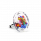 Glasring - Cachou Mini Billes Silber
