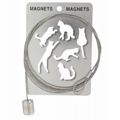 Câble porte photos et magnets - Magnetic Cable - Chat blanc