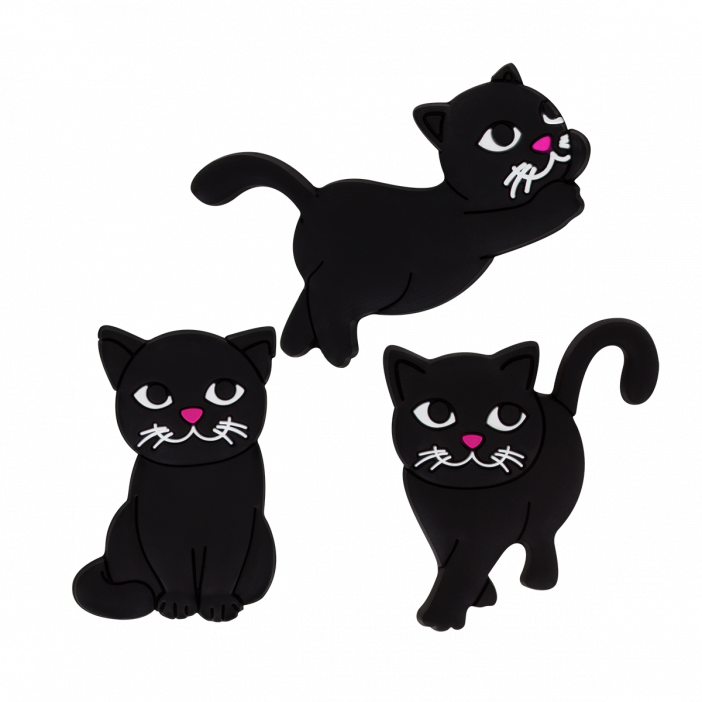 3er-Set Magnete - Happy Schwarze Katze