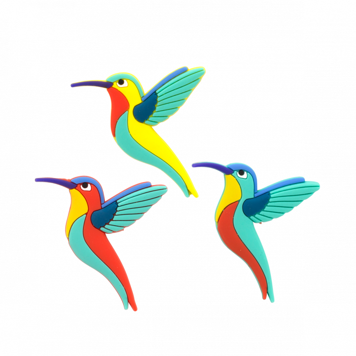 3er-Set Magnete - Happy Colibris Rouge