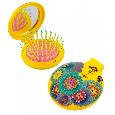 2 in 1 hairbrush and mirror - Lady Retro