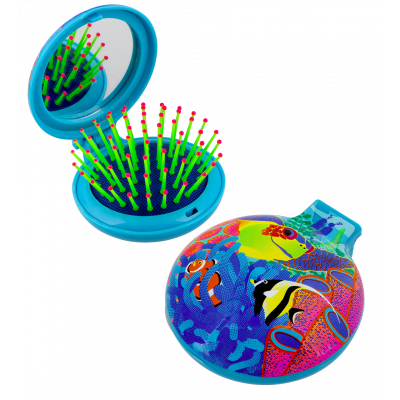 Brosse à cheveux miroir 2 en 1 - Lady Retro - Fluocéan