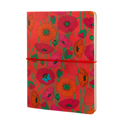 Double carnet A5 - Smart note - Coquelicots