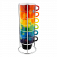 Stack of cups cappucino - Café cino des artistes Palette