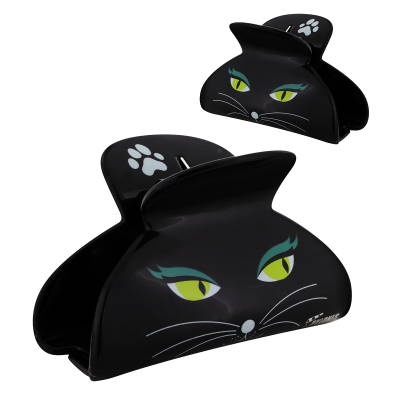 Pince à cheveux crabe - Ladyclip Large - Black Cat