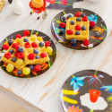 Set de 4 Assiettes - Dessert coloré Coquelicots