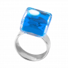 Glass ring - Carré Nano Transparent Royal blue Glass ring - Carré Nano Transparent Royal blue