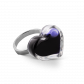 Bague en verre soufflée - Coeur Nano Milk Rouge clair