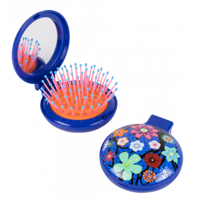 Haarbürste mit Spiegel 2 in 1 - Lady Retro