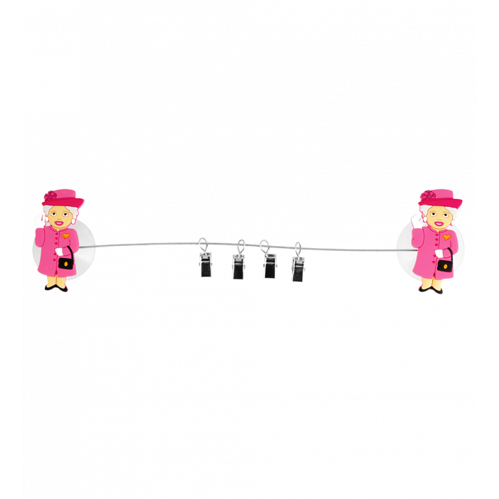 4 fermagli a ventosa - Ani-clip Queen Pink