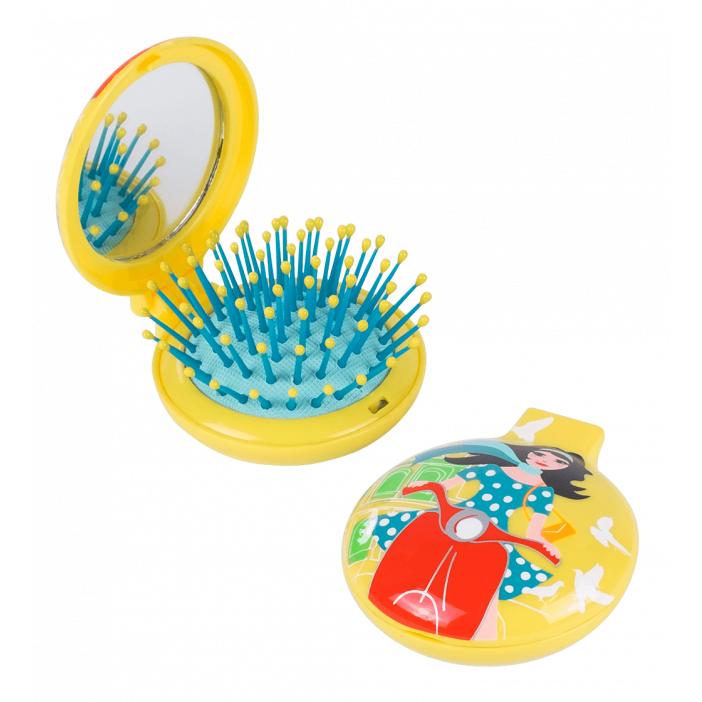 2 in 1 hairbrush and mirror - Lady Retro Romaine