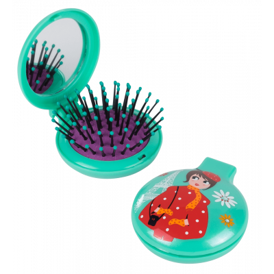 Brosse à cheveux miroir 2 en 1 - Lady Retro