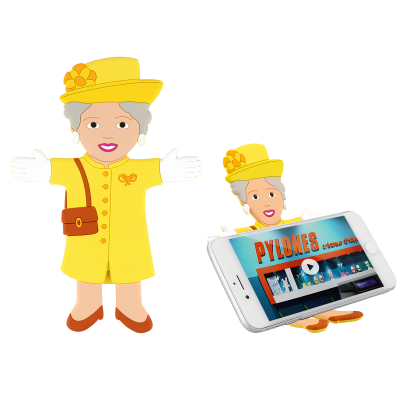 Support téléphone bureau - Ani-stand - Reine Jaune