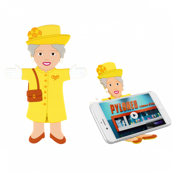 Support téléphone bureau - Ani-stand Reine Jaune