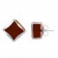 Stud earrings - Carré Milk Rust