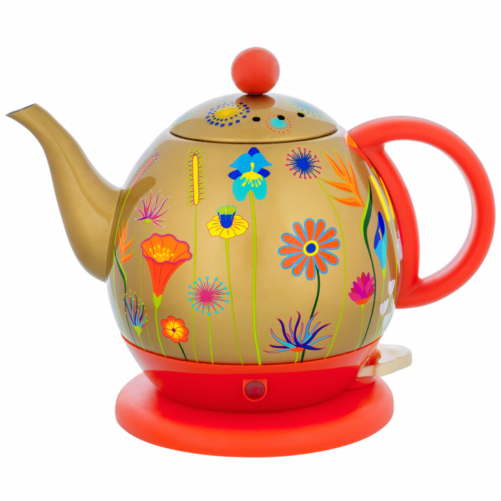 Electric kettle with european plug 1 L - Byzance Jardin Fleuri Gold