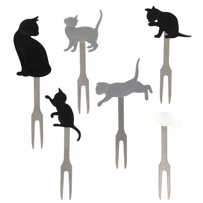 Stecchini per aperitivo - Pick Party Chat Noir et Gris