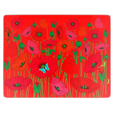 Planche en verre - Commy - Coquelicots