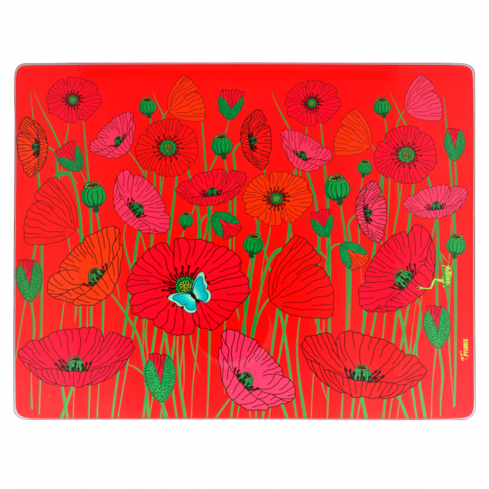 Planche en verre - Commy Coquelicots