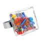 Anello in vetro - Carré Medium Mix Perles
