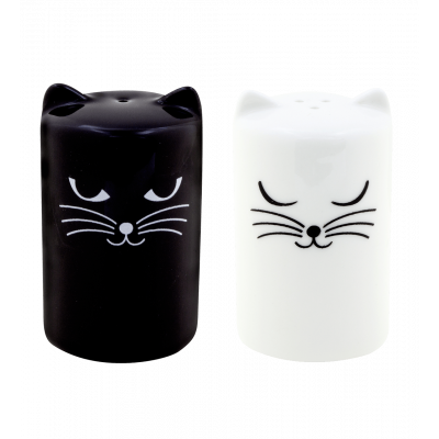 Salt and pepper shaker - Chalt et Cheper - Black / White