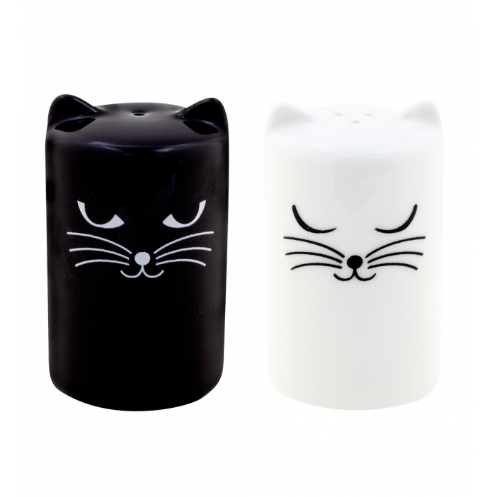 Salt and pepper shaker - Chalt et Cheper Black / White