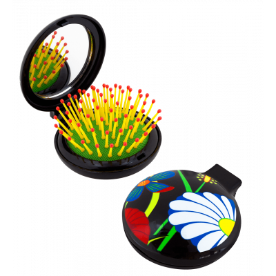 Brosse à cheveux miroir 2 en 1 - Lady Retro - Ikebana