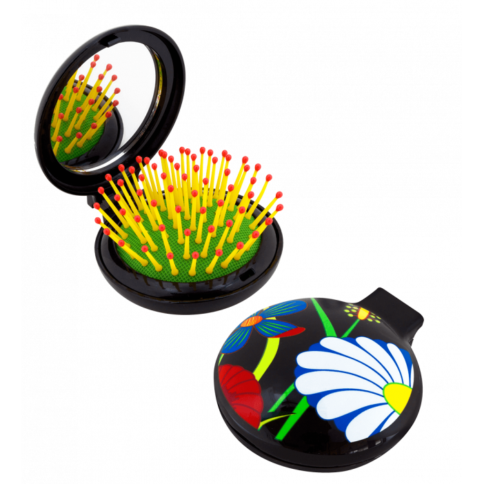 Brosse à cheveux miroir 2 en 1 - Lady Retro Ikebana
