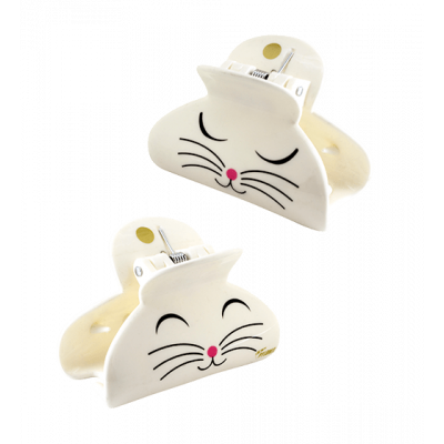 Pince à cheveux crabe - Ladyclip Small - White Cat