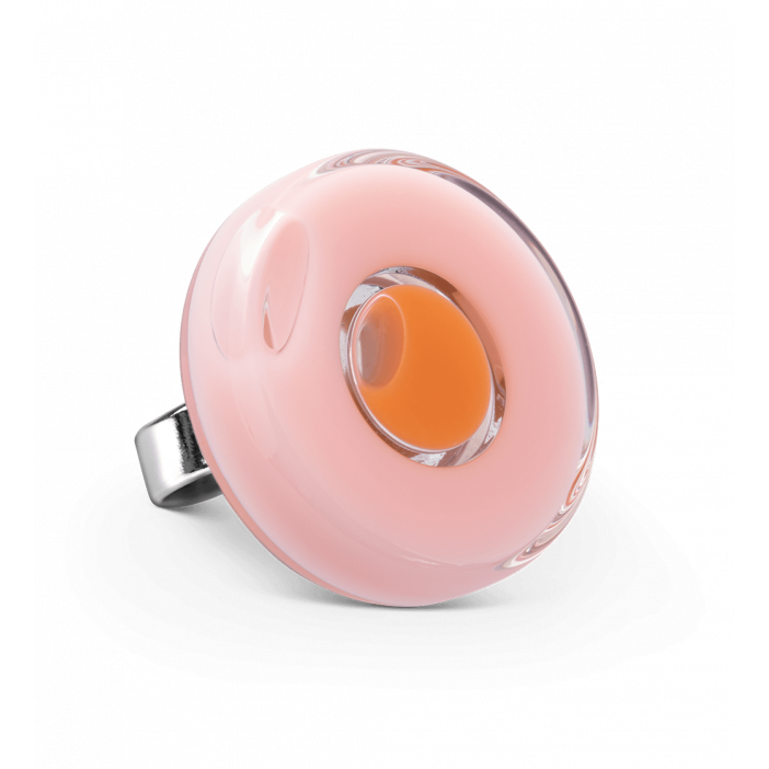 Bague en verre soufflée - Duo Medium Rose clair