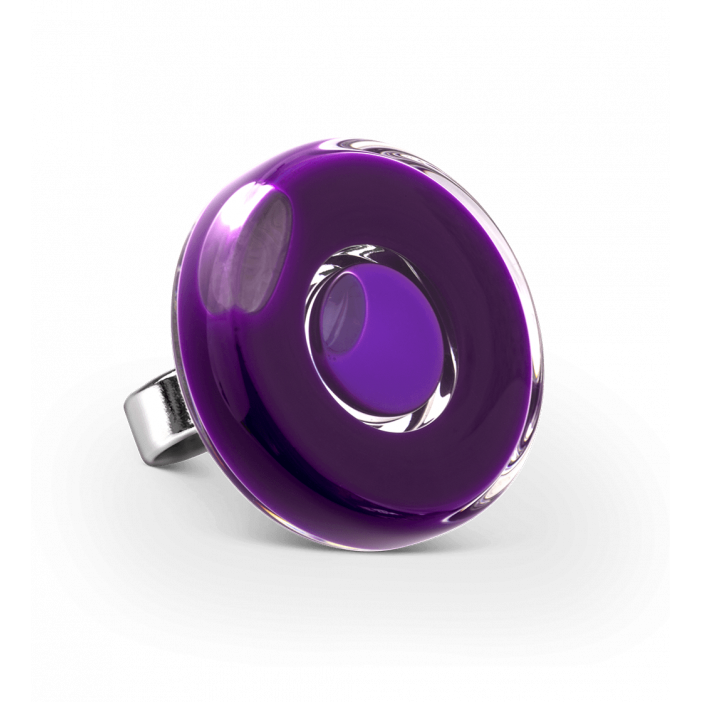 Glass ring - Duo Medium Dark purple