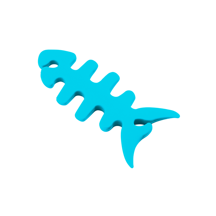 Enrouleur d'écouteurs - fishbone Bleu
