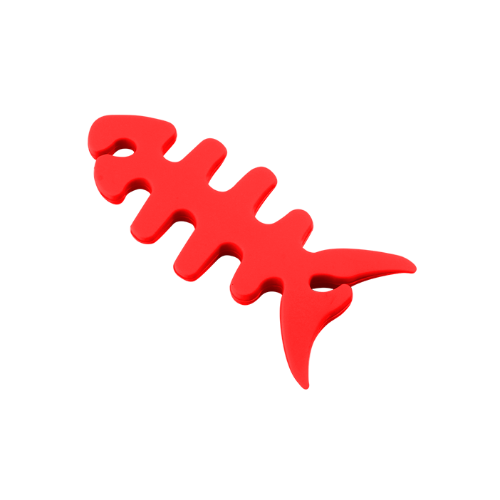 Enrouleur d'écouteurs - fishbone Rouge