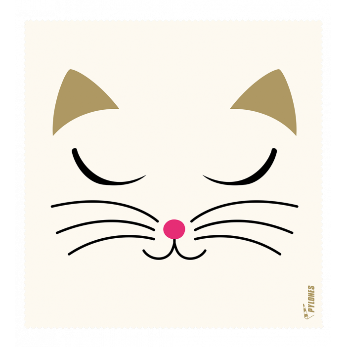Microfibre cloth for glasses - Belle Vue White Cat