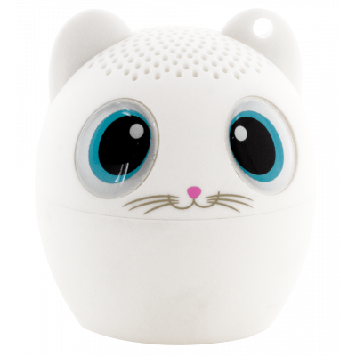 Mini enceinte bluetooth - Sing song - Chat blanc