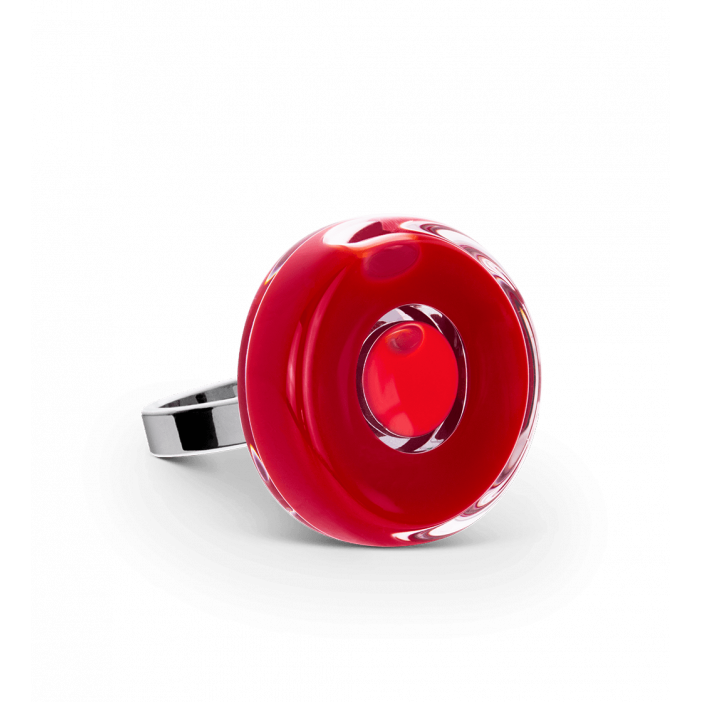 Glass ring - Duo Mini Dark red