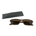 Lunettes solaire - Bois Rectangle - Marron foncé