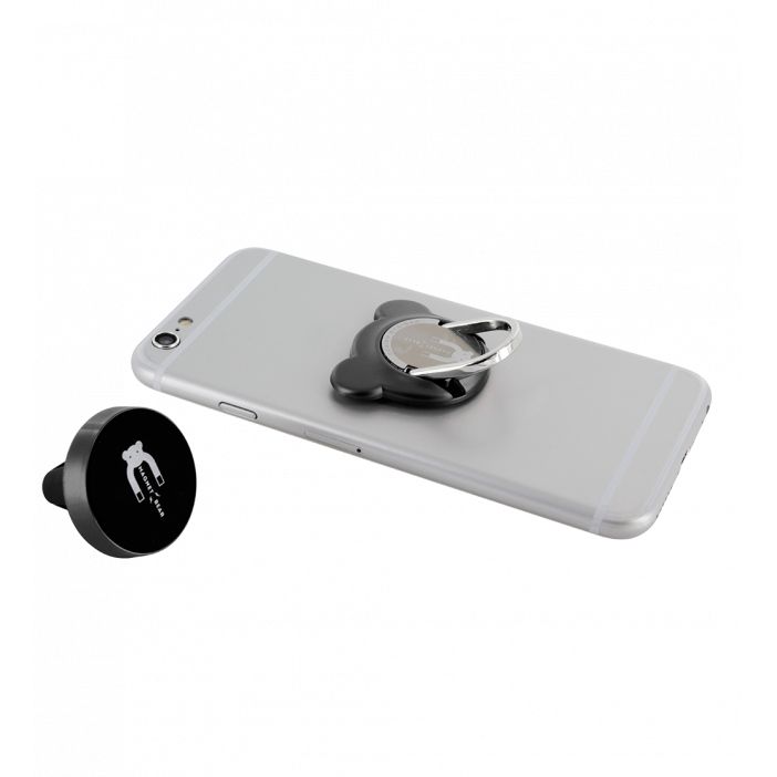Support bague de téléphone magnetique - Bear Noir