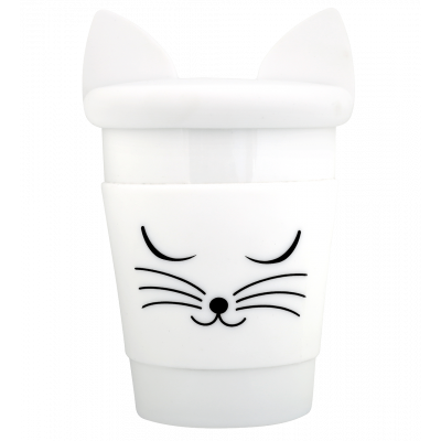 Tazza con coperchio - Trophy Mug - Gatto bianco
