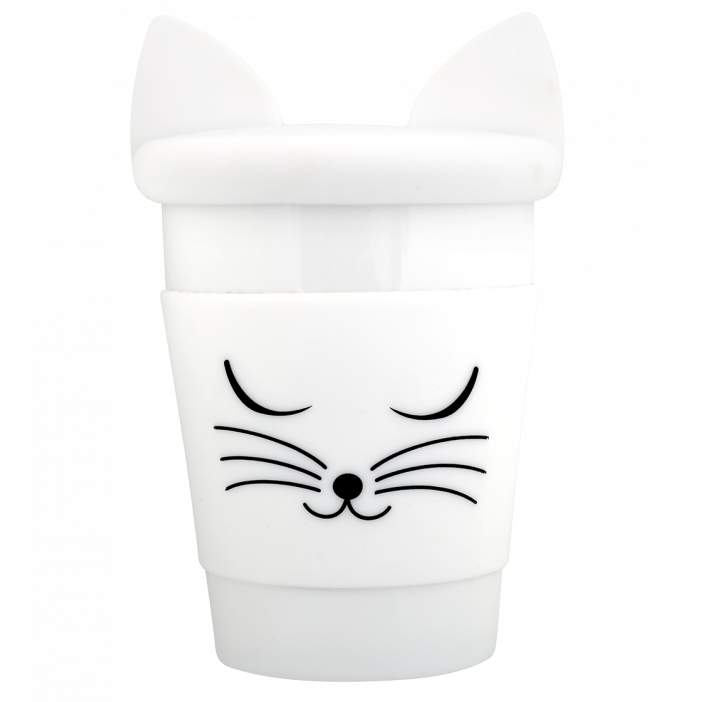 Mug et couvercle - Trophy Mug Chat blanc