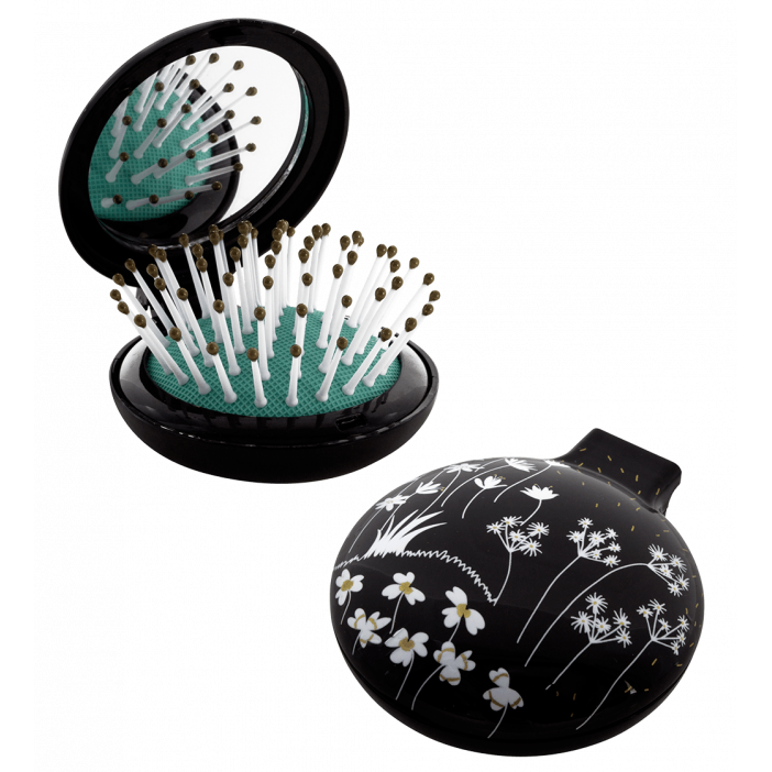 Spazzola per capelli con specchio - Lady Retro Black Board