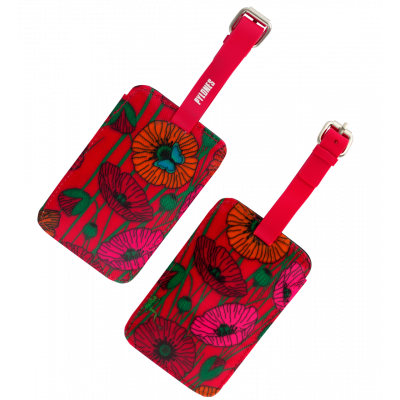 Etiquette de bagage - Voyage - Coquelicots