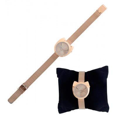 Montre chat - Watch My Cat - Pink Gold Cat