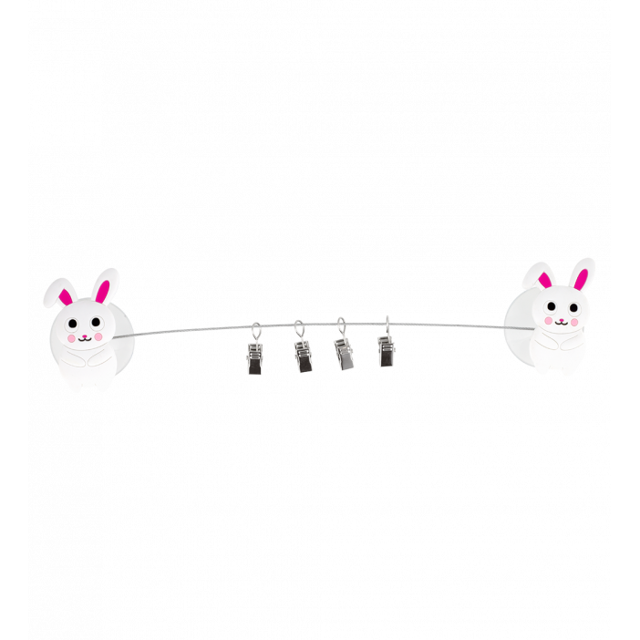 4 Saugnapf Clips- Ani-clip Hase